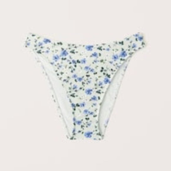 Abercrombie & Fitch Other - Abercrombie Mid-Rise High-Leg Moderate Bottoms Green w/ Blue Flowers